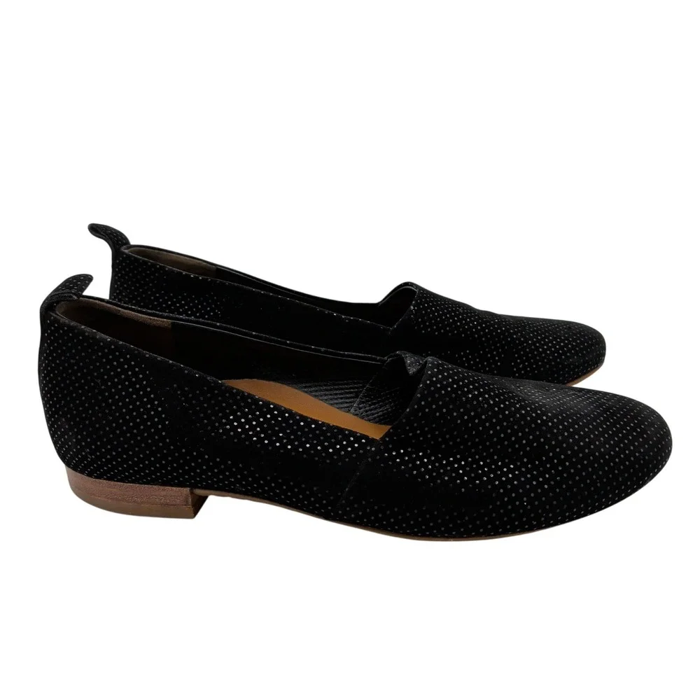 Paul Green Black Dot Suede Loafers Flats UK 3 US 5.5 Made in Austria